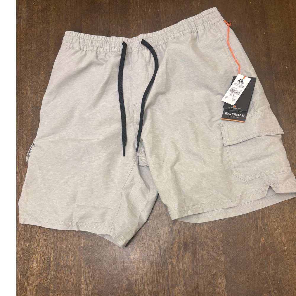 Quiksilver Waterman Balance Volley 18 Shorts Grey AQMJV03106 Mens Small NWT